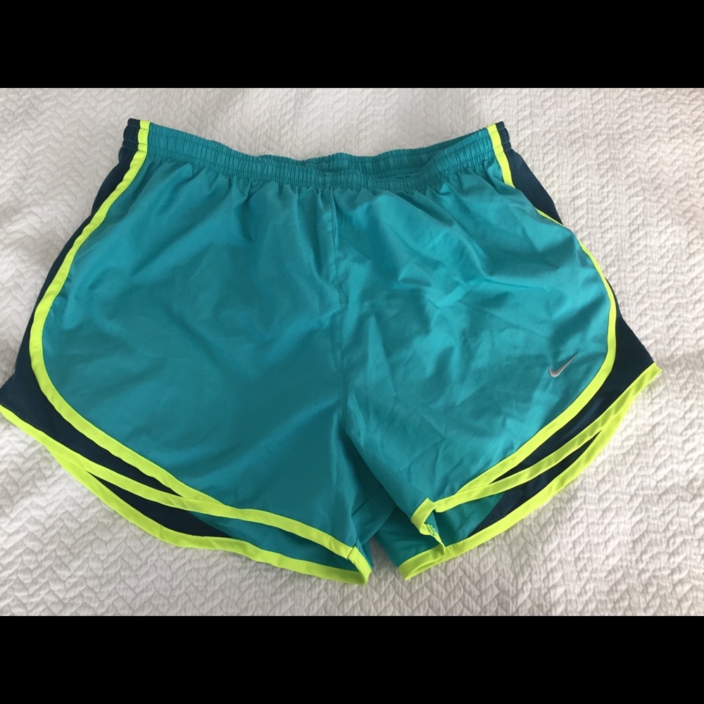 Nike tempo running shorts, teal